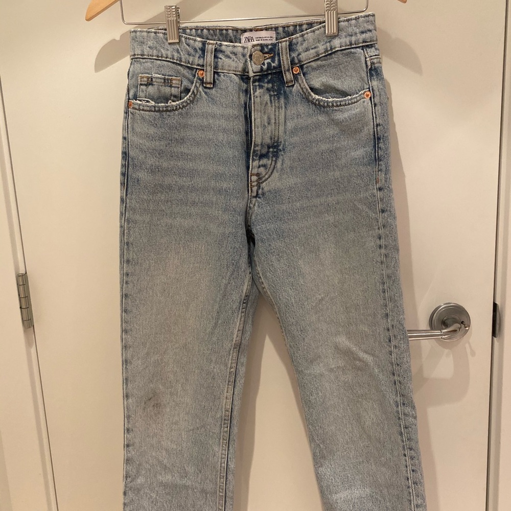 Zara high waisted light wash jeans